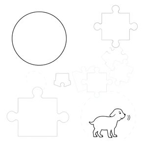 Szablony konturów elementów puzzli