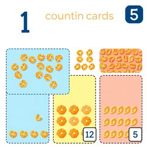 Karty do liczenia — płatki 1–5