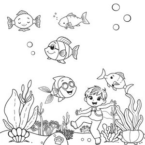 Kolorowanka — rybki i rafa
