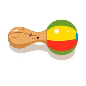 Ilustracja grzechotki / prosty instrument perkusyjny