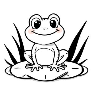 Kolorowanka: Żabka na lilii