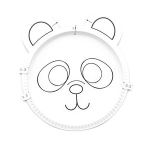 Szablon maski pandy z papierowego talerzyka