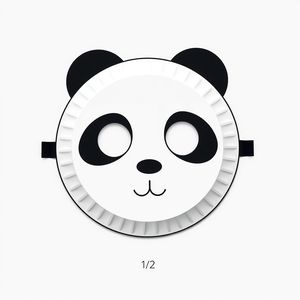 Szablon maski pandy z papierowego talerzyka