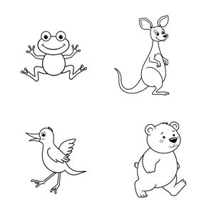 Karty "Zwierzęta z książek" (kolorowanki)