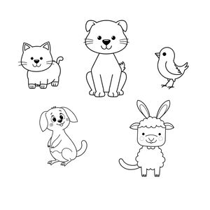 Zestaw kolorowanek — zwierzęta