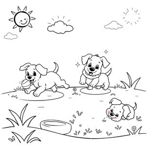 Kolorowanka — wesoły psiak