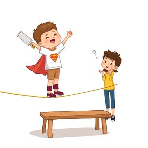 Stacja 3 — Równoważnia 'walczący superbohater' (ilustracja)