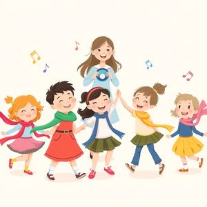 Stacja 4 — Taniec z chustami i wstążkami (ilustracja)