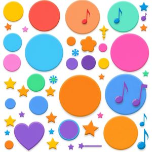 Arkusz naklejek i papierowych pokręteł