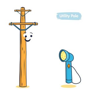 Ilustracja słupa energetycznego i latarki (wprowadzenie)
