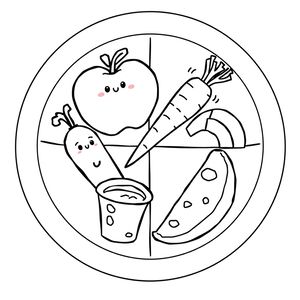 Kolorowanka: Kolorowy talerz