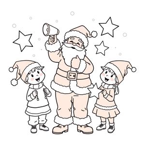 Kolorowanka: Mikołaj z dzwoneczkiem