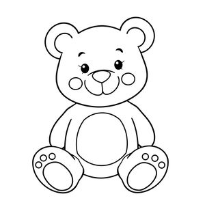 Kolorowanka: Prosty miś do kolorowania