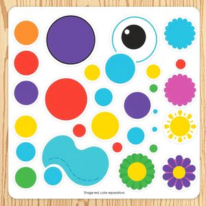 Arkusz naklejek: oczka, kółka i fale