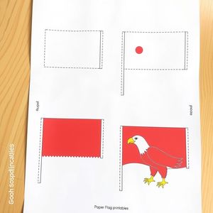 Małe papierowe flagi na patyczkach - arkusz do wycięcia