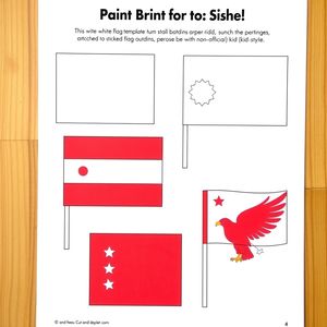 Małe papierowe flagi na patyczkach - arkusz do wycięcia