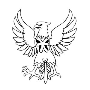 Prosta kolorowanka: stylizowany orzeł dla dzieci