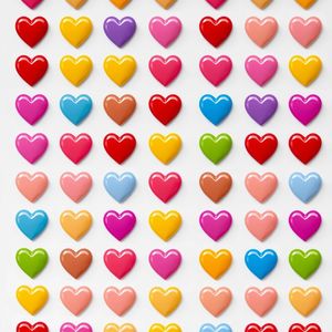 Arkusz naklejek: kolorowe serduszka