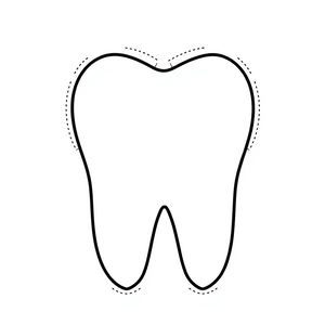Szablon dużego zęba do wycięcia