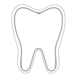 Szablon dużego zęba do wycięcia