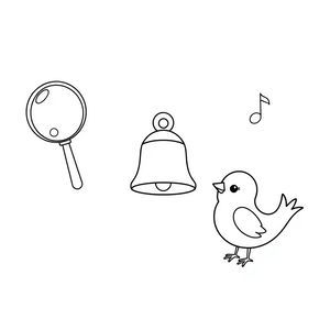 Strona kolorowanka — instrumenty i nutki