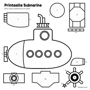 Szablon łodzi podwodnej do wycięcia