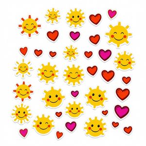 Arkusz naklejek — promyki i buźki