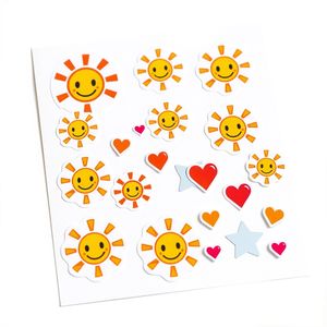 Arkusz naklejek — promyki i buźki