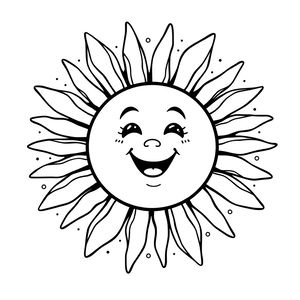 Kolorowanka — słońce z buźką