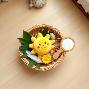 Słoneczny koszyk — aranżacja materiałów