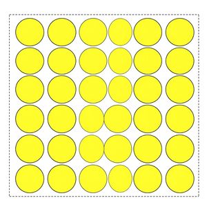 Żółte papierowe krążki — szablon do wycięcia