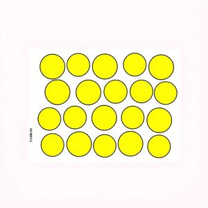 Żółte papierowe krążki — szablon do wycięcia