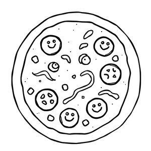Kolorowanka: prosta pizza do kolorowania