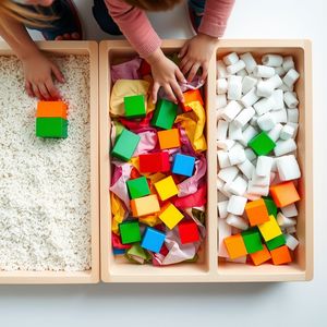 Zdjęcie ustawienia tacek sensorycznych (widok z góry)