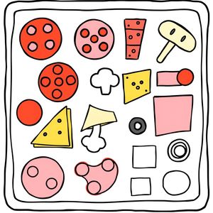 Arkusz papierowych składników do wycięcia