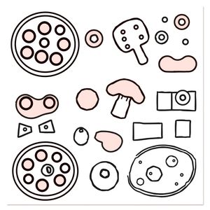 Arkusz papierowych składników do wycięcia