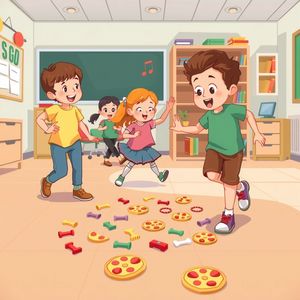 Gra 'Składniki na pizzę' — scena zbierania