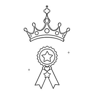 Kolorowanka: Korona i medal