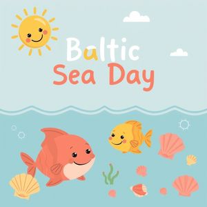 Plakat 'Dzień Morza Bałtyckiego' — kolorowa ilustracja dla przedszkola