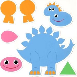 Arkusz dużych elementów do przyklejania (oczka, nogi, grzebień)