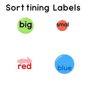 Etykiety do miseczek (duży / mały / czerwony / niebieski)