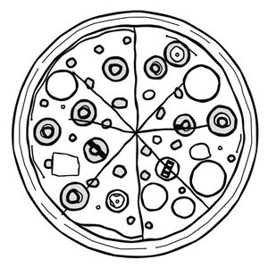 Kolorowanka: pizza do kolorowania