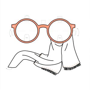 Szablony: okulary z papieru i apaszka dla 'babci'