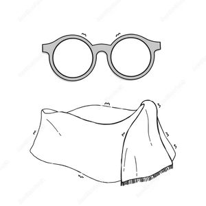 Szablony: okulary z papieru i apaszka dla 'babci'