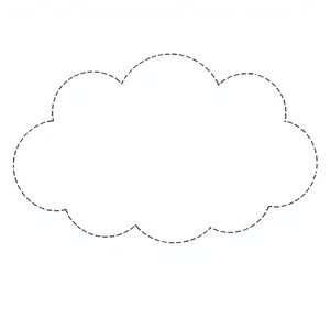 Kartka w kształcie chmurki — szablon do wycięcia