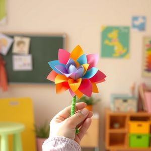 Rekwizyt: kolorowy papierowy kwiatek (zdjęcie)