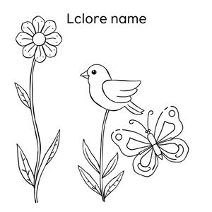 Strona do kolorowania: wiosenny zestaw