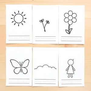 Karteczki z rolami — Słońce, Wiatr, Kwiat, Motylek, Chmurka, Dziecko