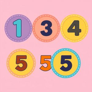 Maty ruchowe numerowane 1–5 (duże koła)