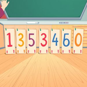 Zakładkowy tor liczbowy — elementy na podłogę